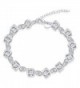Godyce Zircon Cube Necklace and Earrings Bracelet Set Women Jewelry Silver Zircon - With Gift Box - CV12JIS0BG9