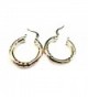 Gold Hoop Earrings 1 inch Hoop Earrings Gold Plated Earrings Round Textured - CW182OX06SI