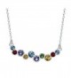Looyar 925 Color Swarovski Crystal Necklace Earrings Circle Sterling Silver elegant noble jewelry - C2186WK25XO