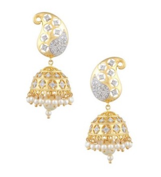 Swasti Jewels Bollywood Style CZ Indian Jewelry Jhumka Earrings for Women - CI12BP6NJI9