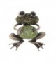Alilang Brass Tone Peridot Green Colored Rhinestones Animal Smiley Frog Brooch Pin - CG112TAPP87