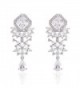 Wordless Love Rhodium Plated Princess Cut Cubic Zirconia Teardrop Bridal Dangle Earrings White - CX12IN50RC1