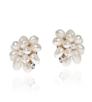 Pretty Cultured Freshwater Cluster Earrings