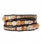 OKAJEWELRY 10 Styles 3 Wraps Bracelet Mix Natural Agate Beads On Leather - CY11Y0R0ZMJ