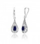 Sterling Sapphire Filigree Teardrop Earrings - Created Blue Sapphire - CP185H6N8H7