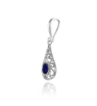 Sterling Sapphire Filigree Teardrop Earrings in Women's Drop & Dangle Earrings