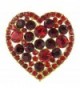 Mother's Day Candy Box Heart Rhinestone Brooch Pin with Red and Dark Red Crystals - C511IGZ3WGR
