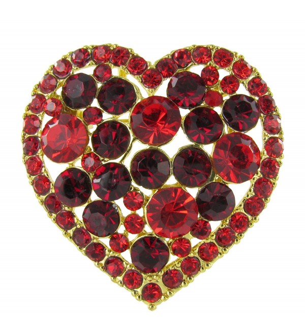 Rhinestone Red Heart Pin