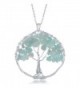 Sterling Aquamarine Natural Gemstone Necklace - aquamarine - CM186GG2OMZ