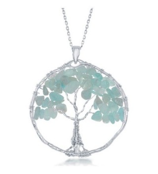 Sterling Aquamarine Natural Gemstone Necklace