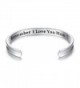 For Mother's Day Gifts - 'Remember I Love You Mom' Cuff Bangle Bracelets from Mom and Daughter Birthdays - Silver - C912NT85GOV