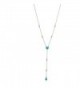 Lux Accessories Synthetic Turquoise Stone Delicate Statement Sexy Y Necklace - CR129JUI96P