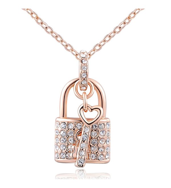 Fashion Gold Plated Austrian Crystal Padlock Pendant Necklace Valentine Gift. The Open Your Heart - CV12BONO5O5