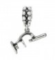 Sterling Silver Oxidized 3D Scientific Instrument Microscope Dangle Bead Charm - CC1176PS8RV