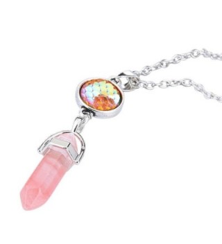 ARINLA Stylish Natural Stone Hexagonal Prism Pendant Double-layer Necklace Jewelry - Z-J - C7180RAYRU5