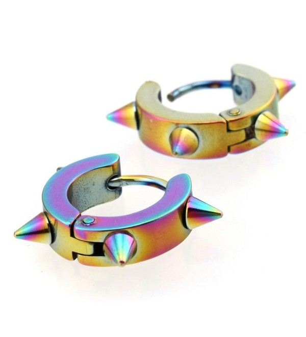 YARUIE Punk Gothicstainless steel Rivet Hoop Earring Multicolor - CB11G15KP1J