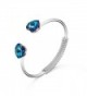 T400 Jewelers "Heart of Courage" Flexible Bangle Bracelet Made with Swarovski Crystals - C0186G4YKK3