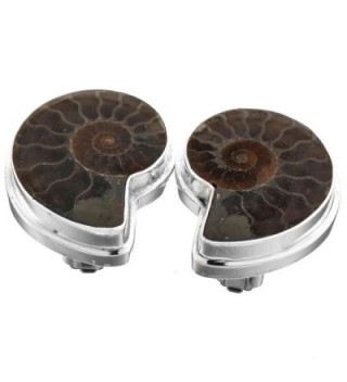 Sterling Natural Madagascar Ammonite Earrings in Women's Clip-Ons Earrings