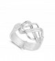 High Polish Puzzle Sterling Silver in Women's Band Rings