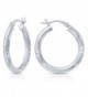 Sterling Silver Diamond-Cut Round Hoop Earrings (1" Diameter) - C712M1N249P