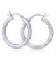Sterling Silver Diamond Cut Earrings Diameter in Women's Hoop Earrings