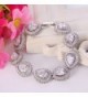EVER FAITH Silver Tone Zirconia Hollow out in Women's Tennis Bracelets