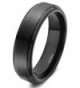 Black Ceramic Rings Brushed Wedding Band for men women - 6mm Ceramic - C7124PFK65V