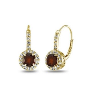 Yellow Flashed Sterling Leverback Earrings - Garnet - C81869HAUU4