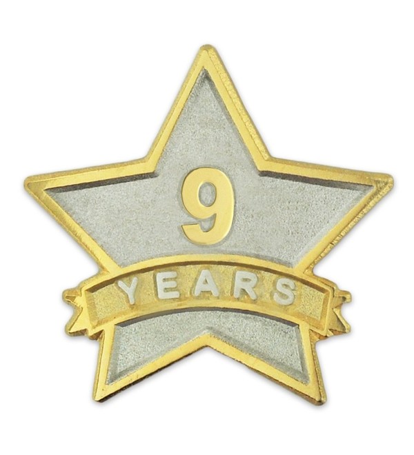 PinMart's 9 Year Service Award Star Corporate Recognition Dual Plated Lapel Pin - CB11NKC24XD