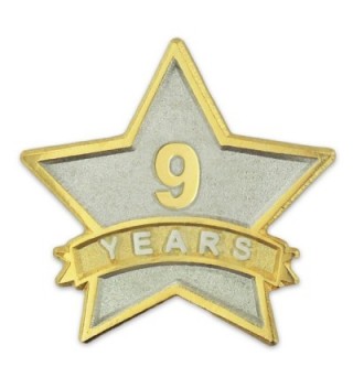 PinMart's 9 Year Service Award Star Corporate Recognition Dual Plated Lapel Pin - CB11NKC24XD