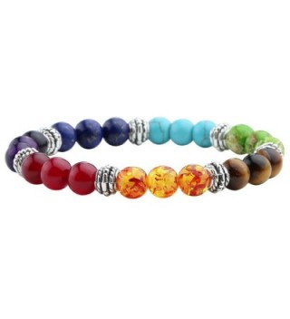 Top Plaza Gemstone Meditation Bracelet - 7 Chakra Reiki Bracelet Without Charm - CQ12BC0N1Z9