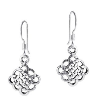 .925 Sterling Silver Alluring Celtic Knot Fish Hook Dangle Earrings - CZ11GMAXGZJ