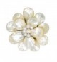 White Pure Lotus Mother of Pearl-Cultured Freshwater Pearls Floral Pin or Brooch - CU11QWPDSXF