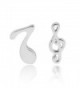 CHUYUN Asymmetry Treble Clef Music Note Ball Men Women Unisex Ear Piercing Stud Earrings - CM186825RXT