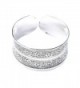 BODYA Classic Tibet Silver Carved Lucky Totem Flower Old Bangle Filled Wide Engrave Cuff Bracelet - C0127CDOLZT