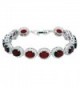 Oval Ladies Tennis Bracelet Sapphire Ruby Emerald White Topaz Silver 7 inch - CN12JKNU8XN