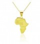 Passage 7 18K Real Gold Plated Map Of African Pendant Necklace USA Made - C212F4QG2KX