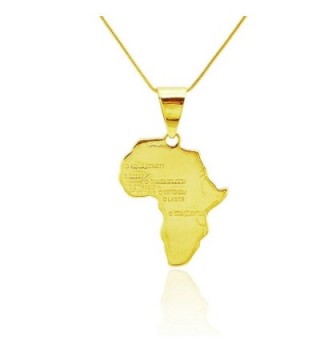 Passage 7 18K Real Gold Plated Map Of African Pendant Necklace USA Made - C212F4QG2KX