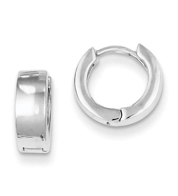 925 Sterling Silver Polished Huggie Style Hinged Hoop Earrings 4mm x 10mm - CB11FW4ZXET