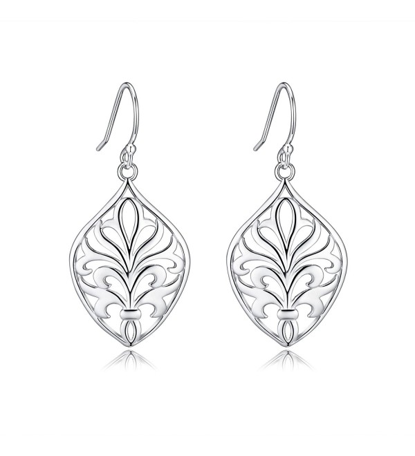 Highly Polished Sterling Silver Filigree Dangle Drop Earrings-Just Launched - CH17WYNMAZD