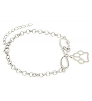 Bracelet Silver Tone Pawprint Jewelry Gift in Women's Charms & Charm Bracelets