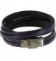 Les Poulettes Jewels - Bracelet Leather Triple Turn with Stainless Steel Clasp - Colors - Purple - CN11JXCLL8D