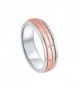 Sterling Silver Rose Tone Spinner in Women's Band Rings