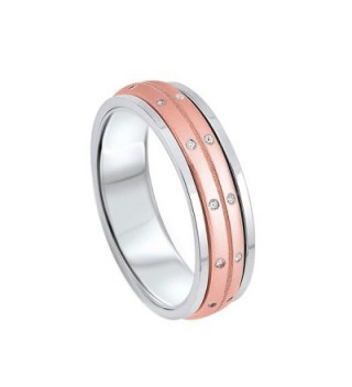 Sterling Silver Rose Tone Spinner in Women's Band Rings