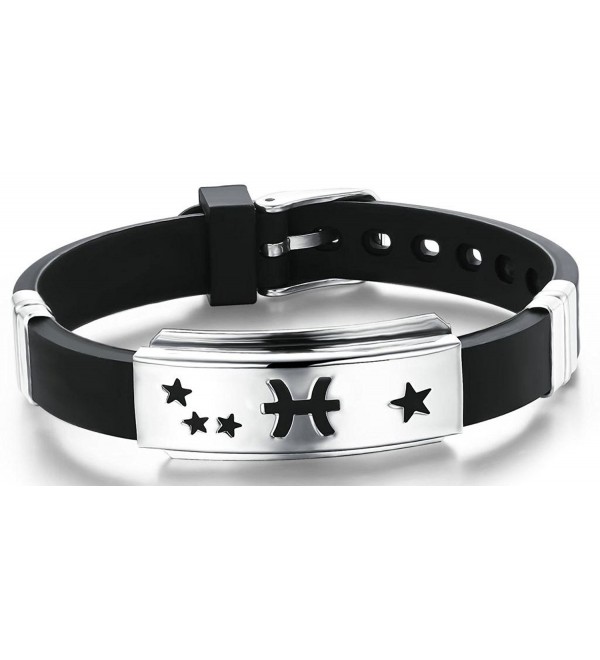 AnaZoz Jewelry His and Hers 12 Constellation Zodiac Sign Logo Charms Bracelet -- Pisces - CA11ZQW8YHP