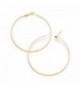 14k Gold Plated Hoop Textured Earrings (70mm) - CV12NZ0SXMY