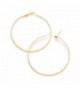 14k Gold Plated Hoop Textured Earrings (70mm) - CV12NZ0SXMY