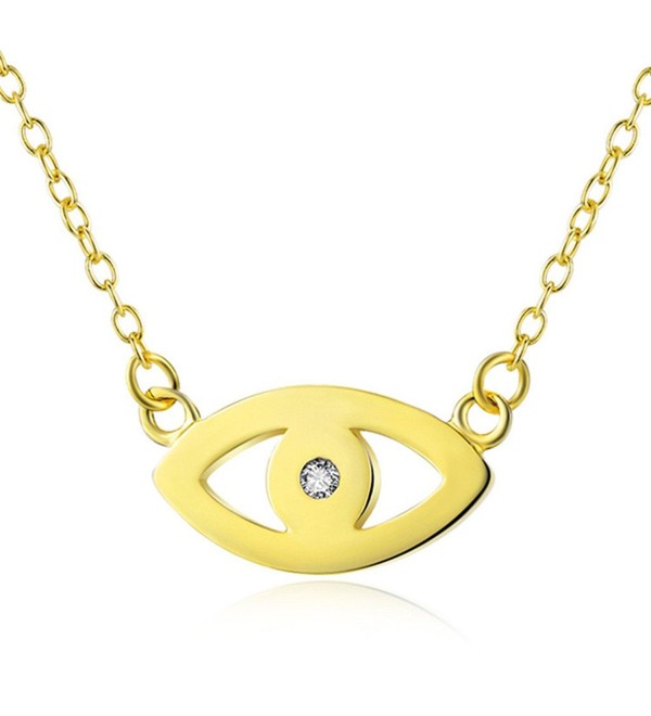 Evil Eye Pendant Necklace | 925 Sterling Silver - yellow-gold-flashed - CS182GGXW3L