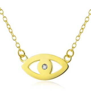 Evil Eye Pendant Necklace | 925 Sterling Silver - yellow-gold-flashed - CS182GGXW3L