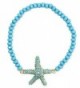 Heirloom Finds Light Blue Beaded Pave Starfish Beach Bracelet - CL11CZHN6NV